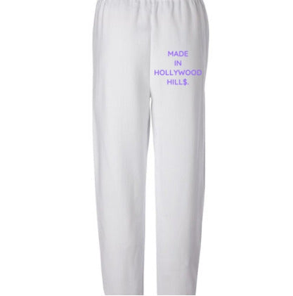 WHITE HOLLYWOOD HILL$ SWEATPANTS